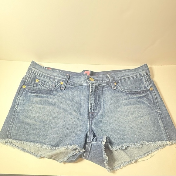 7 For All Mankind Light Blue Jean Shorts - Picture 1 of 9